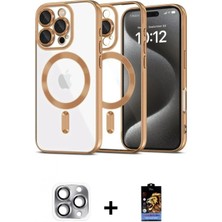 Marsilyan™- iPhone 16 Pro Max Kılıf Nova Işık Özel Seri - Siyah Buffer Hayalet Cam Ekran Koruyucu + Pers Alüminyum Kamera Lens - Gı