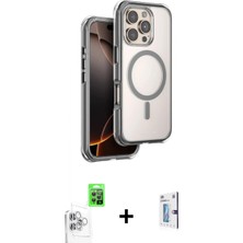 Marsilyan™- iPhone 16 Pro Kılıf Zirve Klasik Prime - Siyah Bilvis 0.18MM Plus Cam Ekran Koruyucu + Raze Metal Kamera Lens - Bz