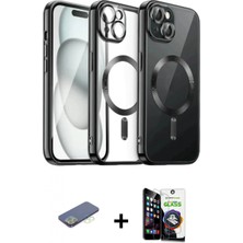 Marsilyan™- iPhone 12 Pro Max Kılıf Nova Işık Özel Seri - Şeffaf Temperli Cam Ekran Koruyucu + Renkli Kamera Lens Koruma Cam - Yl