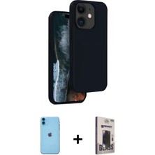 Marsilyan™- iPhone 11 Kılıf Kıvılcım Çizgi Serisi - Siyah Bilvis Hayalet Cam Ekran Koruyucu + Neon Fosforlu Kamera Lens - Mı