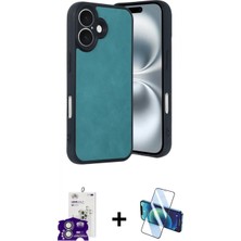 Marsilyan™- iPhone 16 Kılıf Kıvılcım Işık Serisi - Siyah 3D Antistatik Seramik Nano Ekran Koruyucu + Bilvis Titan Kamera Lens - Gs