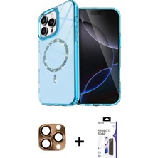 Marsilyan™- iPhone 16 Pro Max Kılıf Kıvılcım Form Prime - Siyah Bilvis 3x Ar Hayalet Cam Ekran Koruyucu + Pers Alüminyum Kamera Lens - Cltm