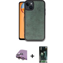 Marsilyan™- iPhone 15 Kılıf Kıvılcım Işık Serisi - Siyah 360 Mat Full Body Arka Koruyucu + Raze Metal Kamera Lens - Pe
