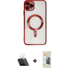 Marsilyan™- iPhone 11 Pro Max Kılıf Nova Işık Özel Seri - Siyah 6d Mat Seramik Hayalet Nano Ekran Koruyucu + Kamera Lens Koruma Cam - Sf