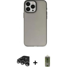 Marsilyan™- iPhone 15 Pro Max Kılıf Ahenk Çizgi Prime - Siyah Joko Magic 5d Hayalet Cam + Raze Metal Kamera Lens - Gs