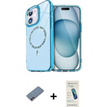 Marsilyan™- iPhone 12 Kılıf Kıvılcım Form Prime - Şeffaf Pasifik Cam Ekran Koruyucu + Shine Kamera Lens Koruma Cam - Pe