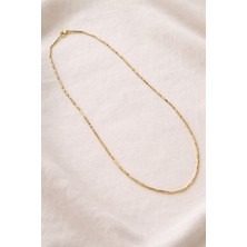 Owentis Çelik Gold Vintage Kuyumcu Model Ince Dorika Solissy Zincir Kolye 50 cm -Kararma Yapmaz-