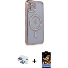 Marsilyan™- iPhone 11 Kılıf Zirve Doku Prime - Siyah Buffer Hayalet Cam Ekran Koruyucu + Pers Alüminyum Kamera Lens - Gı