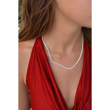 Owentis Çelik Silver Birebir Pırlanta Işçilikli Luxury Dönmeyen Suyolu Kolye -Kararma Yapmaz-