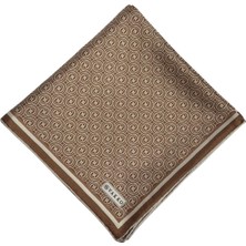 Vakko Tivil Monogram Ipek Eşarp 41408-AÇIK Kahve Ekru