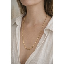 Owentis Çelik Gold Vintage Kuyumcu Model Dorika Zenith Zincir Kolye 50 cm -Kararma Yapmaz-