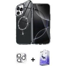 Marsilyan™- iPhone 16 Pro Max Kılıf Kıvılcım Form Prime - Siyah Bilvis 5in1 5d Magic Hayalet Cam Ekran Koruyucu + Pers Alüminyum Kamera Lens - Gs