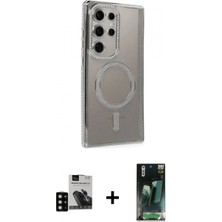 Marsilyan™- Galaxy S24 Ultra Kılıf Zirve Doku Prime - Siyah 360 Mat Full Body Arka Koruyucu + Pvd Metal Kamera Lens - Sh
