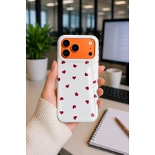 3gen Case iPhone 17 Pro Uyumlu Kalp Tasarımlı Damla Baskılı Parlak Yüzeyli Sert Silikon Kılıf