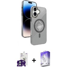 Marsilyan™- iPhone 16 Kılıf Nova Modern Prime - Siyah Bilvis 5in1 3D Magic Cam Ekran Koruyucu + Bilvis Titan Kamera Lens - Yl