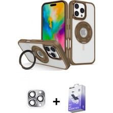 Marsilyan™- iPhone 16 Pro Max Kılıf Nova Minimal Serisi - Siyah Bilvis 5in1 5d Magic Hayalet Cam Ekran Koruyucu + Pers Alüminyum Kamera Lens - Gı