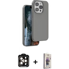 Marsilyan™- iPhone 15 Pro Max Kılıf Kıvılcım Çizgi Serisi - Siyah Bilvis 3D Cam Ekran Koruyucu + Pvd Metal Kamera Lens - Tu