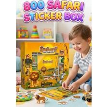 Farbu Oyuncak Safari Sticker Box - 800 Parça Hayvan Temalı Eğitici Çıkartma Origami - Defter Aktivite Seti