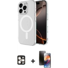 Marsilyan™- iPhone 16 Pro Max Kılıf Ahenk Yansıma Prime - Siyah 3D Antistatik Mat Seramik Nano Ekran Koruyucu + Pvd Metal Kamera Lens - Gd