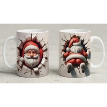 Kadorex Design Komik Noel Baba 3D Tasarım Kupa – Ön & Arka Farklı Görünümlü Bardak