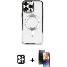 Marsilyan™- iPhone 16 Pro Max Kılıf Nova Işık Özel Seri - Siyah 3D Antistatik Mat Seramik Nano Ekran Koruyucu + Pvd Metal Kamera Lens - Gd