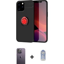 Marsilyan™- iPhone 12 Pro Max Kılıf Yankı Form Prime - Siyah Joko Magic 5d Cam + Neon Fosforlu Kamera Lens - Bz