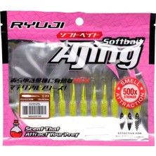 RYUJI Rock Worm 4 cm 12 Adet Kokulu Silikon Yem - Candy Uv