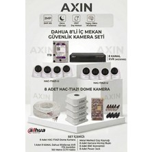 Dahua 8 Kameralı Full Güvenlik Seti - Gece Görüşlü Iç Mekan Dome Kamera Sistemi + 1tb HDD