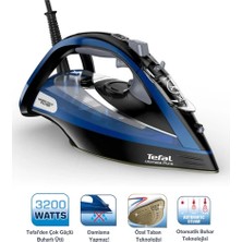 Tefal Ultimate Pure 3200W Güçlü Buharlı Ütü, Micro-Calc Kireç Önleyici, 260G Şok Buhar, Perde Için Dikey Ütüleme ve Leke Karşıtı Koruma Sistemi