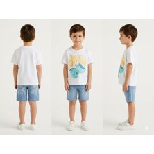 Benetton  Erkek Çocuk Bisiklet Yaka T-Shirt