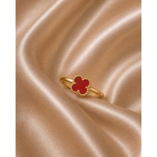 Rome Oro Kırmızı Van Cleef Tarzı Yüzük