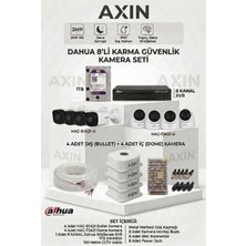Dahua 8 Kameralı Güvenlik Kamera Seti - 4 Dış + 4 İç Mekan - Gece Görüş - Yapay Zeka - 1TB HDD