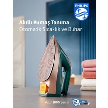 Philips Azur 8000 Serisi Buharlı Ütü Optimaltemp Teknolojisi ile Kumaşa Göre Isı Ayarı – 3000W 240G Şok Buhar, Otomatik Kapanma”
