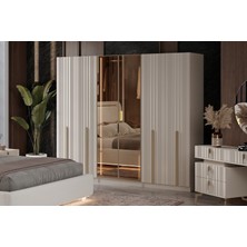 Doressa Noyer 6 Kapılı Reflekte Camlı Gardırop