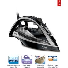 Tefal Pure Max 3200W Buharlı Ütü, 290G Şok Buhar, Durilium Airglide Autoclean Taban, Yıkanabilir Kireç Filtresi ve Ekstra Güvenlik Sensörü