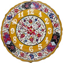 Hasyılmaz Çini Boyama Kabartma Duvar Saat 25CM - Çini Saat
