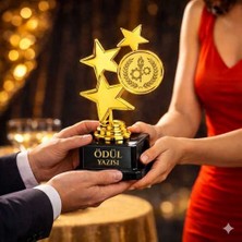 Best Hediye Üç Yıldızlı Vip Başarı Ödül Kupası Altın 20 cm Cm- Yazı,logo,resim Dahil