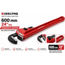 İzeltaş Orjinal Maşalı Ağır Tip Boru Anahtarı 600 mm 24 ''inçh Kurbağacık 4300 gr Ingiliz Anahtarı Kod:agr 2110 10 0024