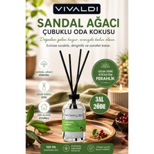 Vivaldi Home Sandal Ağacı Çubuklu Oda Kokusu Esansiyel Uçucu Yağ 100 ml