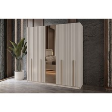 Doressa Noyer 5 Kapılı Reflekte Camlı Gardırop