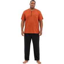 Kly Erkek Kısa Kollu Midi Yaka Battali Pijama Takımı 26404