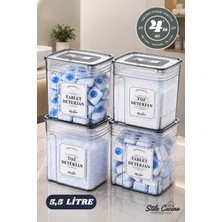 4lü Ekonomik 5,5 Litre Strip Mega Boy Deterjan Saklama Kutusu Antrasit