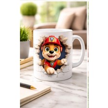 Kadorex Design Sevimli Itfaiyeci Köpek 3D Tasarımlı Kupa – Çocuklara Özel Karikatür Kahve & Süt Kupası