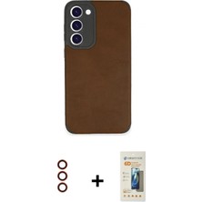 Marsilyan™- Galaxy S23 Plus Kılıf Doruk Asil Koleksiyonu - Siyah 6d Mat Seramik Hayalet Nano Ekran Koruyucu + Metal Kamera Lens - Kı