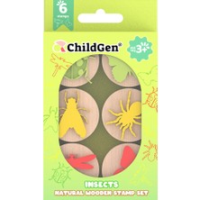 ChildGen Böcekler Ahşap Damga Set (6 Adet Damga)