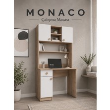 Cozibo Monaco Çalışma Masası Modern Tasarım Beyaz Meşe Suntalam Malzeme ile Dayanıklı Yapı