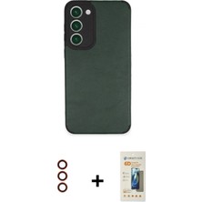 Marsilyan™- Galaxy S23 Plus Kılıf Doruk Asil Koleksiyonu - Siyah 6d Mat Seramik Hayalet Nano Ekran Koruyucu + Metal Kamera Lens - Kı