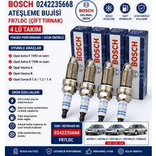 0242235668 Bosch FR7LDC Çift Tırnak Ateşleme Bujisi 4’lü Takım Opel Astra Corsa Vectra