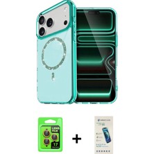 Marsilyan™- iPhone 17 Pro Kılıf Kıvılcım Form Prime - Şeffaf Pasifik Cam Ekran Koruyucu + Raze Metal Kamera Lens - Tu