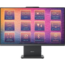 Lenovo Ideacentre 27IRH9 Intel Core I7-13620H 32GB 512GB SSD 27" Fhd Freedos All In One Pc F0HM00VHTR 002